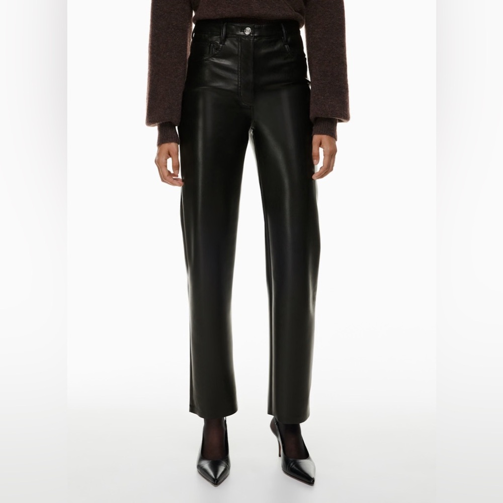 ARITZIA WILFRED Melina Black Faux Leather Pants